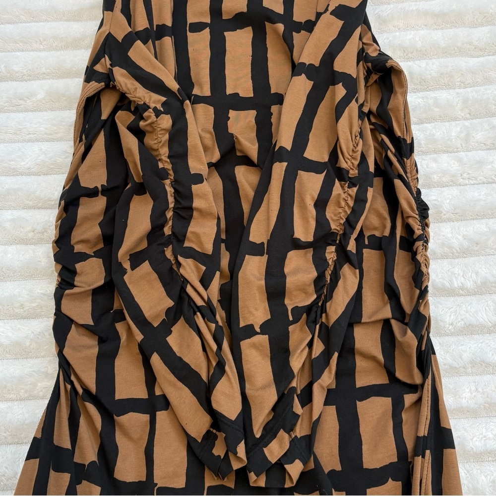 PROENZA SCHOULER White Label Grid Print Ruched Midi Dress Small - Picture 8 of 11